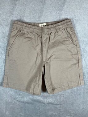 Pact Women's Drawstring Elastic-Waist Shorts Khaki Tan Small